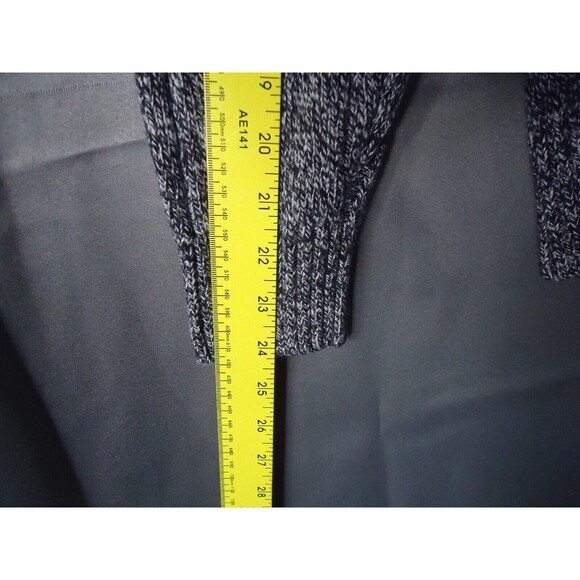 Banana Republic Shawl Collar Sweater Womens Medium Black White Mix Ribbed - Picture 5 of 7